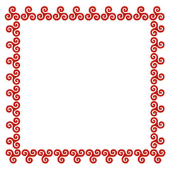 Red Triskele or Triskelion frame with copy space for your text or design