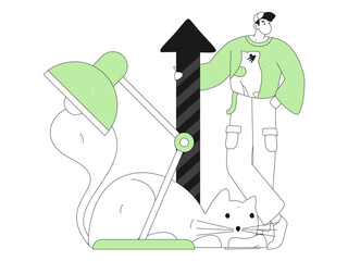 Education and learning people flat vector concept hand drawn illustration
