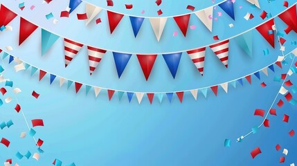 Obraz premium Flag Day Trendy Background: Where Flags Meet the Trend, Igniting the Spark of Classic Symbols and Avant - Garde Fashion