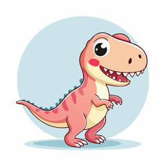 Fototapeta premium Cute Kawaii T-Rex Dinosaur – Adorable Cartoon Jurassic Character