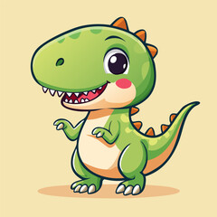 Fototapeta premium Cute Kawaii T-Rex Dinosaur – Adorable Cartoon Jurassic Character