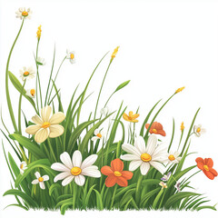 grass with flowers png 