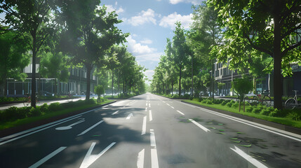 Fototapeta premium Bicycle Lane street cinematic