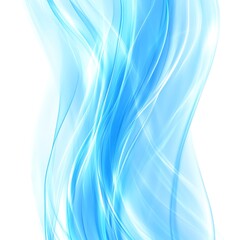 Obraz premium Abstract flowing light blue curves on white background
