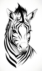 vector illustration of a zebra hed