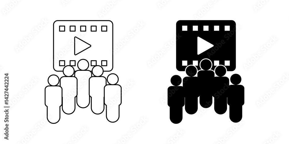 Poster presentation icon set. modern design isolated on white background