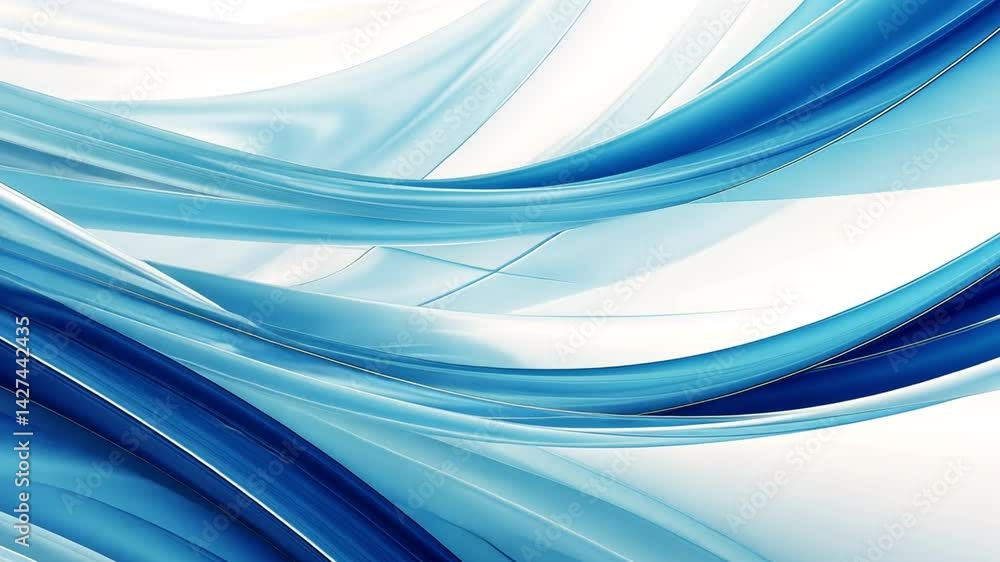 Poster serene and calming abstract background with smooth blue waves fluid design evoking tranquility and t