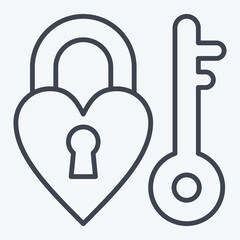 Icon Love Lock. related to World Peace symbol. line style. design editable