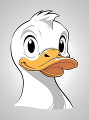 Wholesome Duck Character Illustration with Clean Lines and Bright Orange Beak