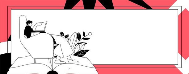 Education and learning people flat vector concept hand drawn illustration
