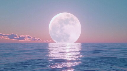 湖面に映る月光：静寂な夜の幻想的な風景