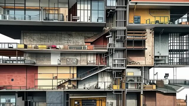 Detailed Architectural Section: A Cross-Sectional View of a Modern Building Design