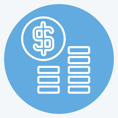 Icon Revenue. related to Development symbol. blue eyes style