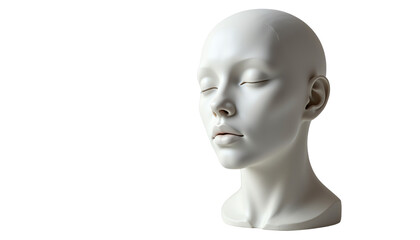 Mannequin head, white isolated background