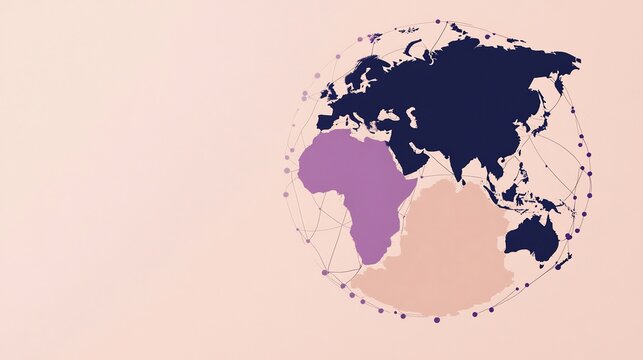 Network of interwoven threads forming a globe symbolizing connection networking and the shared nature of human progress evoking universal appeal