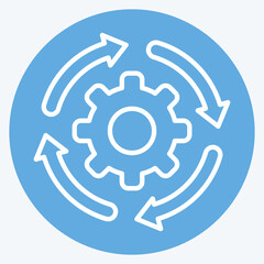 Icon Development Settings. related to Development symbol. blue eyes style