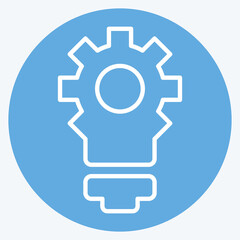 Icon Creative Innovation. related to Development symbol. blue eyes style