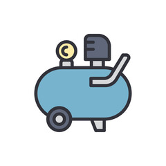 Car painter colored icons, minimalist vector illustration ,simple transparent graphic element .Isolated on white background