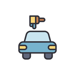 Car paint colored icons, minimalist vector illustration ,simple transparent graphic element .Isolated on white background