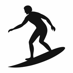 Black Silhouette Person Surfing