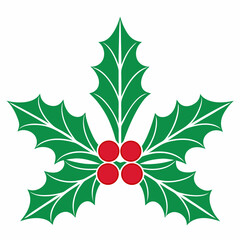 Clean Simple Vector Holly Design