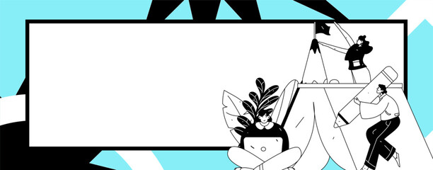 Education and learning people flat vector concept hand drawn illustration
