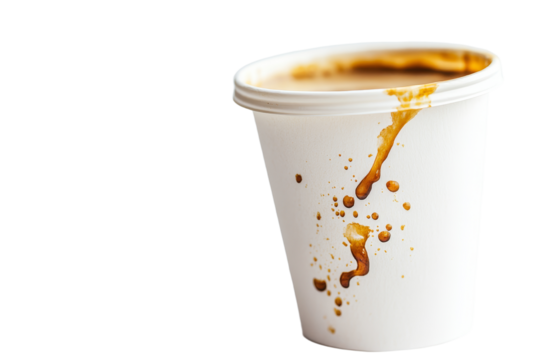Accidental Coffee Spill An Overflowing Paper Cup with a Messy Caffeine Adventure
