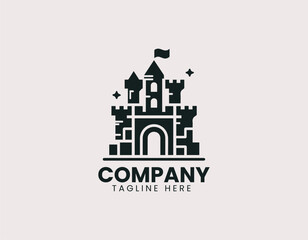 Toy Block Castle Tower Vector Logo Design, Colorful Toy Block Castle Tower Logo