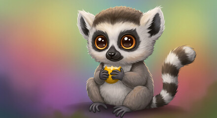 Fototapeta premium Lemur Digital Painting