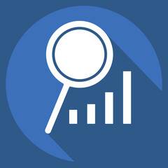 Icon Market Analysis. related to Development symbol. long shadow style