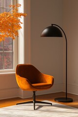 Orange Chair, Modern Room