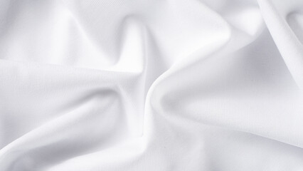 white cotton fabric texture background. Creases of cloth and cotton.	