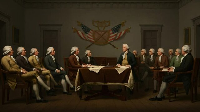 Signing of the Declaration Painting Depicts Historical United States Event