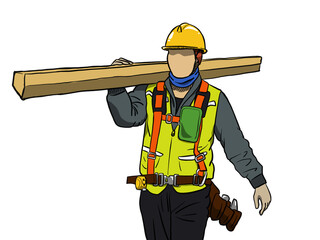 construction worker with hammer