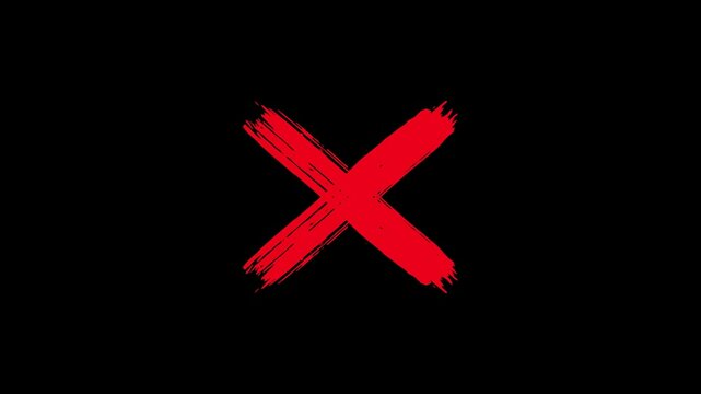 Wrong symbol animation on green background.  Wrong sign red cross icon. Red cross symbol. cross mark forming.
Green check mark symbol and Red Cross symbol, cross mark animation, Wrong Symbol