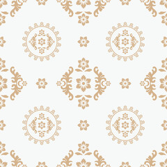 Elegant Seamless Damask Pattern – Vintage Ornamental Floral Background for Luxury Design and Home Decor