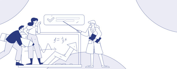 Education and learning people flat vector concept hand drawn illustration
