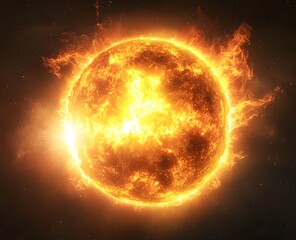 Obraz premium The Fiery Heart of a Star A Blazing Inferno of Solar Energy and Cosmic Power