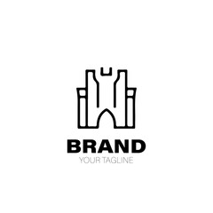 Castle Logo. Castle Logo Design. Castle Logo Brand. Castle Logo Vector Design Isolated on White Background