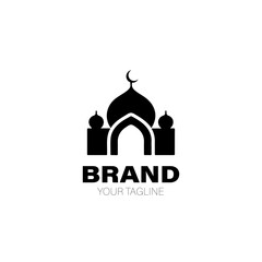 Mosque Logo. Mosque Logo Design. Mosque Logo Brand. Mosque Logo Vector Design Isolated on White Background
