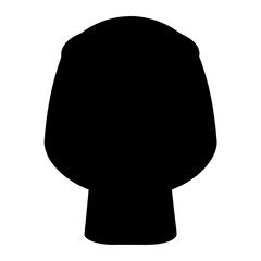 Black and White Silhouette of a Person's Head with Head Covering