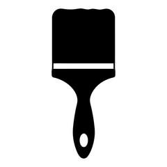 Stylized Black Paintbrush Icon Symbolizing Art, Painting, or Home Improvement Projects