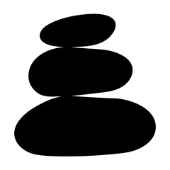 Three stacked stones in minimalist vector graphic design creating balance and harmony
