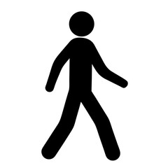 Silhouette of a walking person representing pedestrian traffic symbol