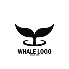 Fototapeta premium whale simple logo icon vector illustration template design