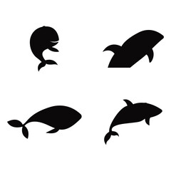 whale simple logo icon vector illustration template design
