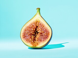 Halved Fig on Blue