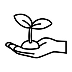 손에 새싹이 얹어진 아이콘