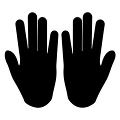 Obraz premium Two black hands isolated on white background symbolizing giving or helping