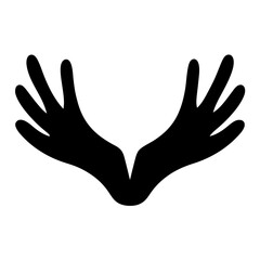 Fototapeta premium A pair of open hands facing up against white background vector